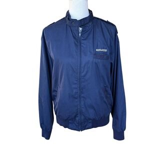 Vintage‎ Kenwood Stereo Navy Blue Members Jacket Mens Medium Promotional Bomber